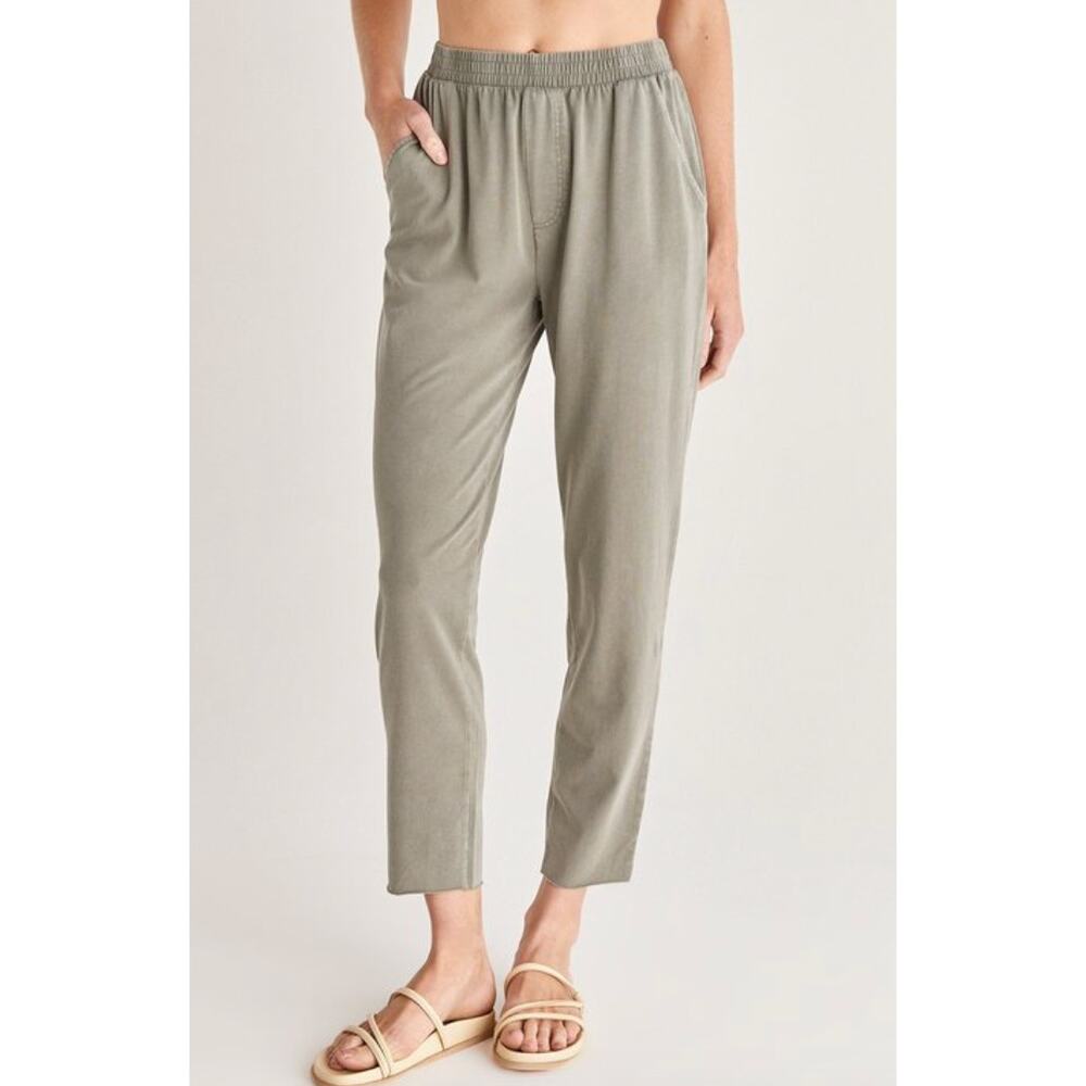 Z Supply Kaci Gray Jersey Cotton High Rise Wide Leg Ankle Pants